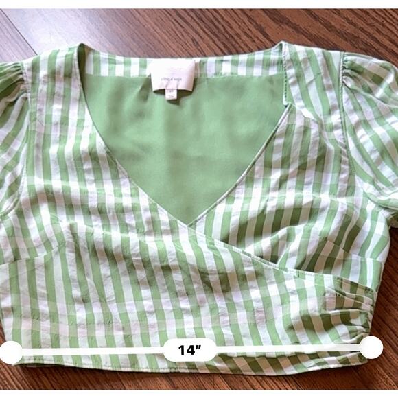 Cinq à Sept Flora crop Top green checkered size XS - Picture 4 of 9